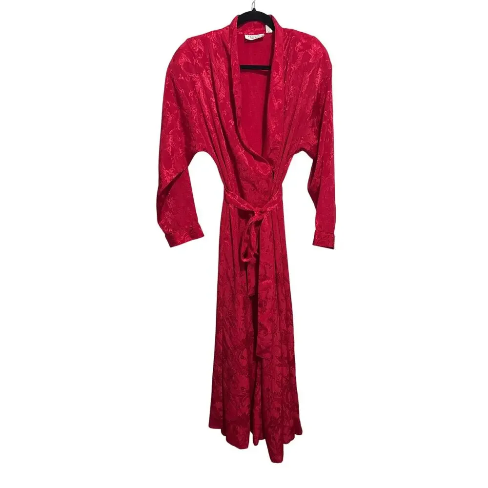 Vintage Gold Label Victoria's Secret Robe Floral Embossed S